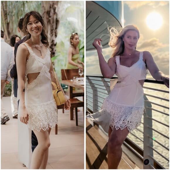 LoveShackFancy Anjanue bow bridal Mini Dress 14/XL - Picture 4 of 15